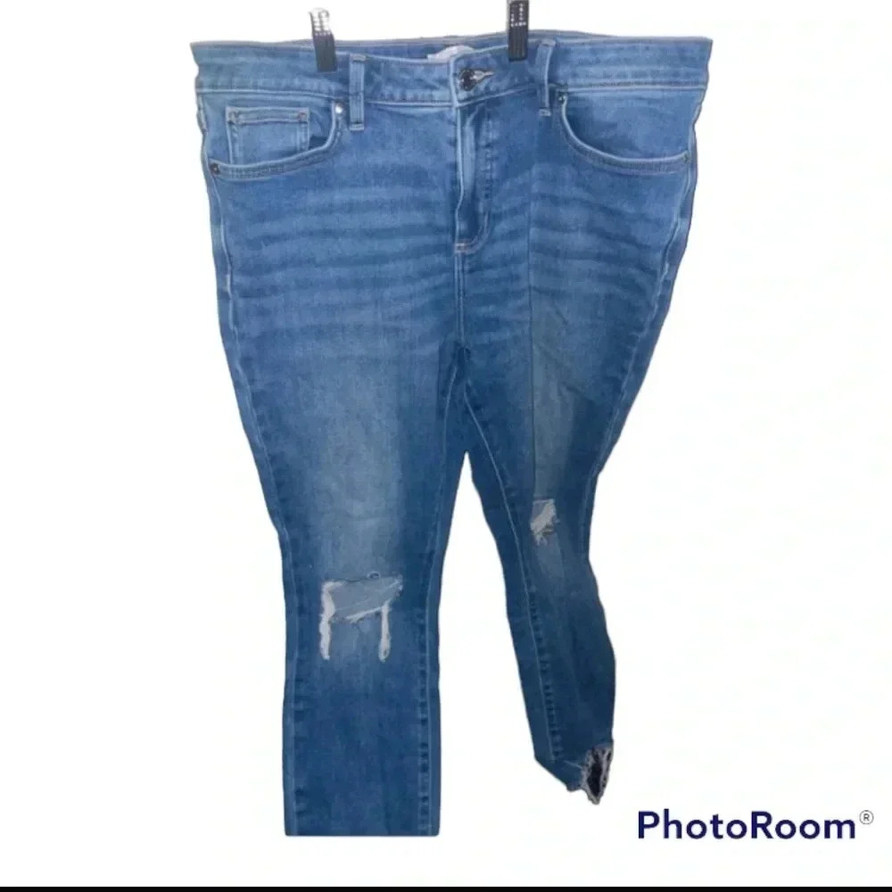 Lauren Conrad skinny‎ blue jeans distressed size 16